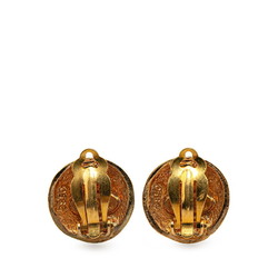 Chanel Coco Mark Round Earrings Gold Plated Women's CHANEL