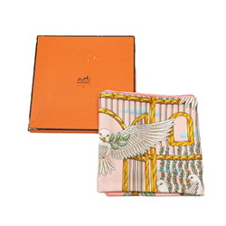 Hermes Carre 90 ENVOL Flying Dove Birdcage Scarf Muffler Pink Multicolor Silk Women's HERMES