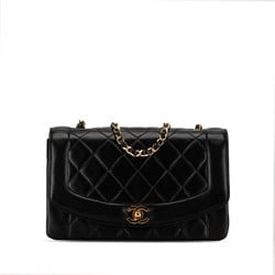 Chanel Diana 25 Coco Mark Chain Shoulder Bag Black Gold Lambskin Women's CHANEL