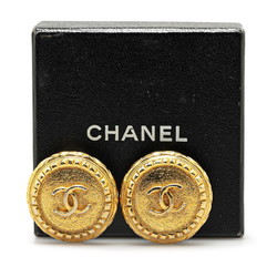 Chanel Coco Mark Earrings Gold Plated Women's CHANEL