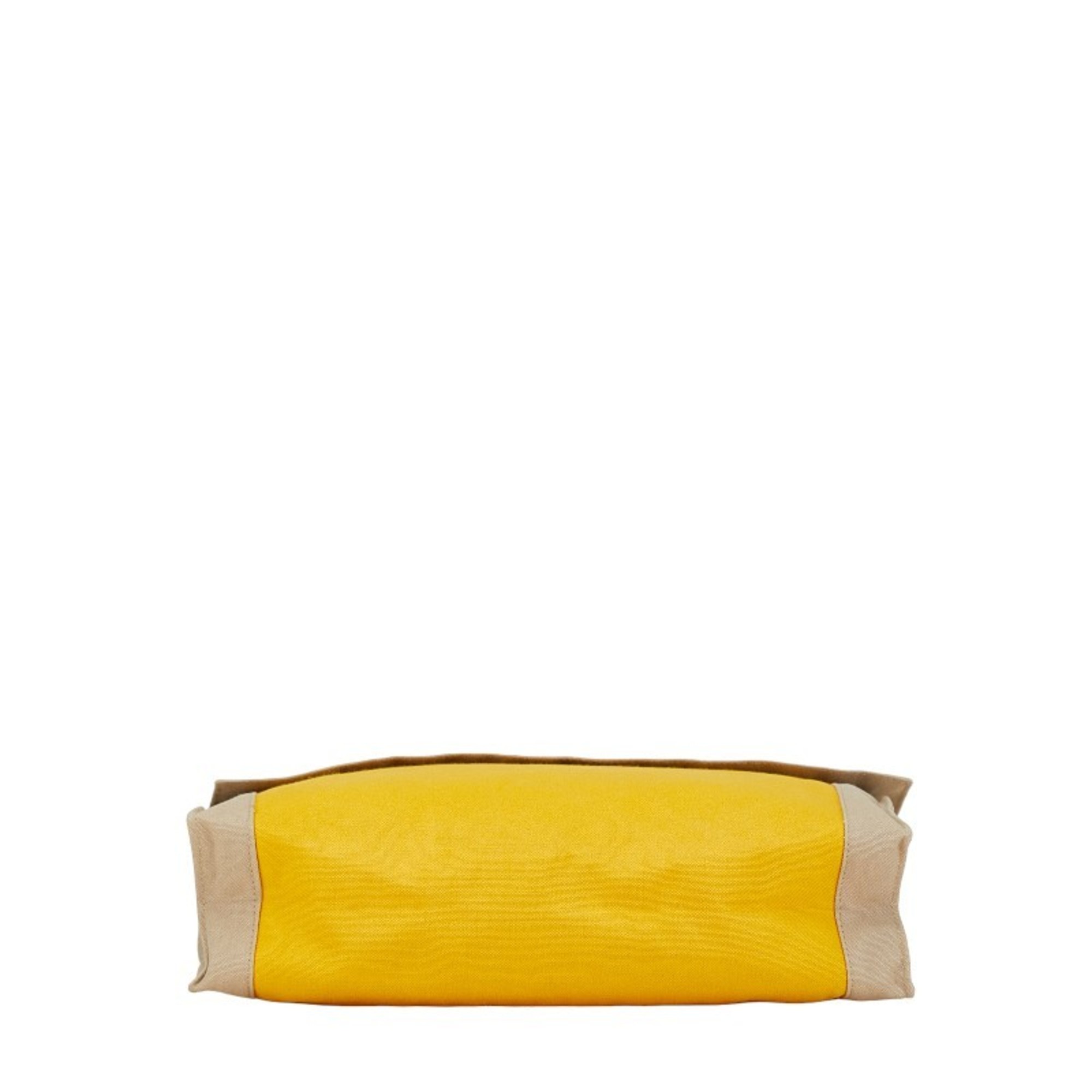 Hermes Tapidcell Clutch Bag Second Beige Yellow Canvas Women's HERMES