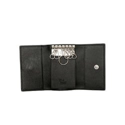 Gucci Micro Guccissima 6-ring key case 150402 Black leather Men's GUCCI