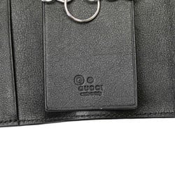 Gucci Micro Guccissima 6-ring key case 150402 Black leather Men's GUCCI