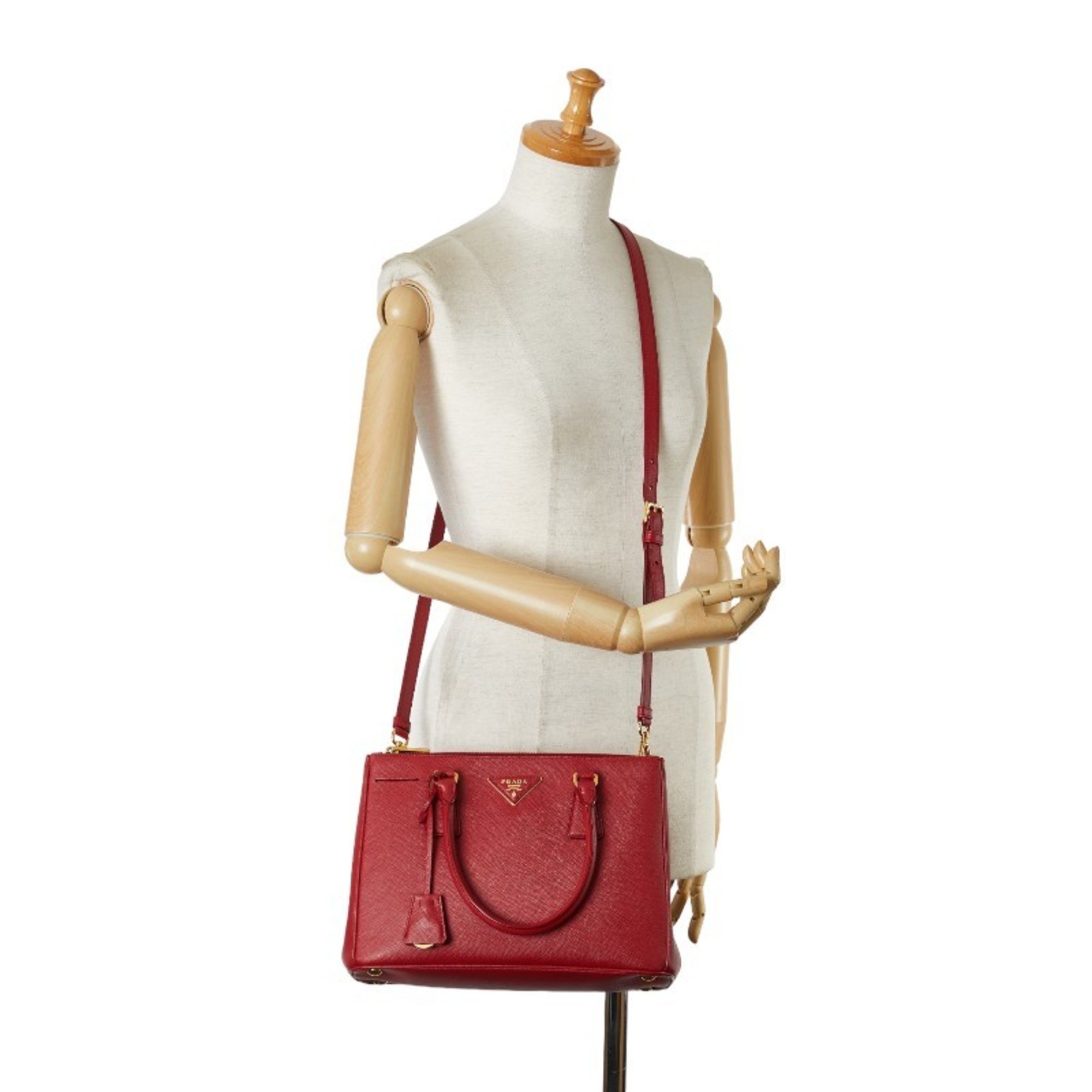 Prada handbag shoulder bag red leather women's PRADA