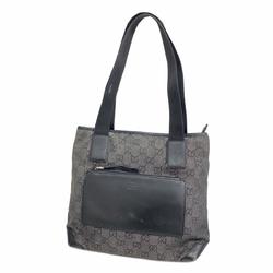 Gucci Tote Bag 28893 Denim Leather Grey Black Women's