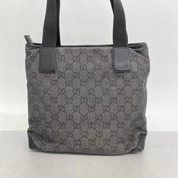 Gucci Tote Bag 28893 Denim Leather Grey Black Women's