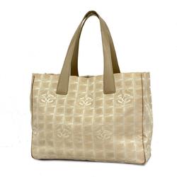 Chanel Tote Bag New Travel Nylon Beige Champagne Women's