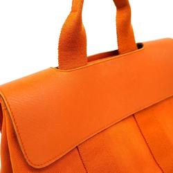 Hermes Tote Bag Valparaiso PM Toile Chevron Orange Women's