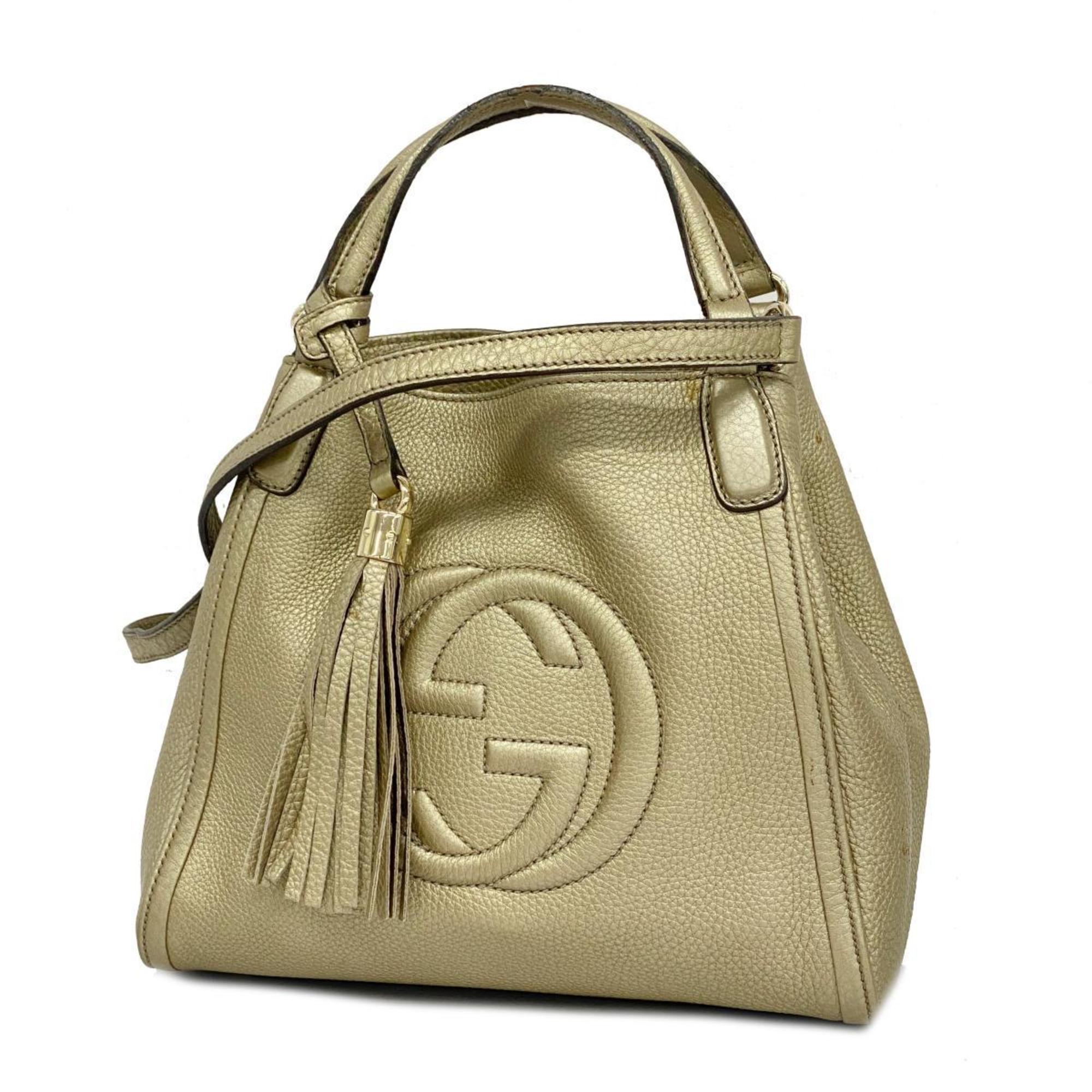 Gucci handbag Soho 336751 leather champagne gold ladies