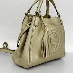 Gucci handbag Soho 336751 leather champagne gold ladies