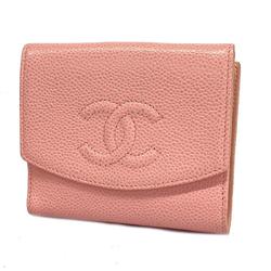 Chanel Wallet Caviar Skin Pink Women's