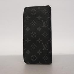 Louis Vuitton Long Wallet Monogram Eclipse Zippy Vertical M62295 Black Men's