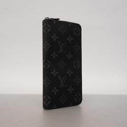 Louis Vuitton Long Wallet Monogram Eclipse Zippy Vertical M62295 Black Men's