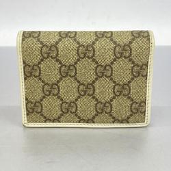 Gucci Wallet GG Supreme Horsebit 621887 Leather Brown White Women's