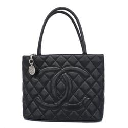 Chanel Tote Bag Reproduction Caviar Skin Black Women's