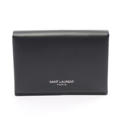 Yves Saint Laurent Business Card Holder Leather Men's Women's Black