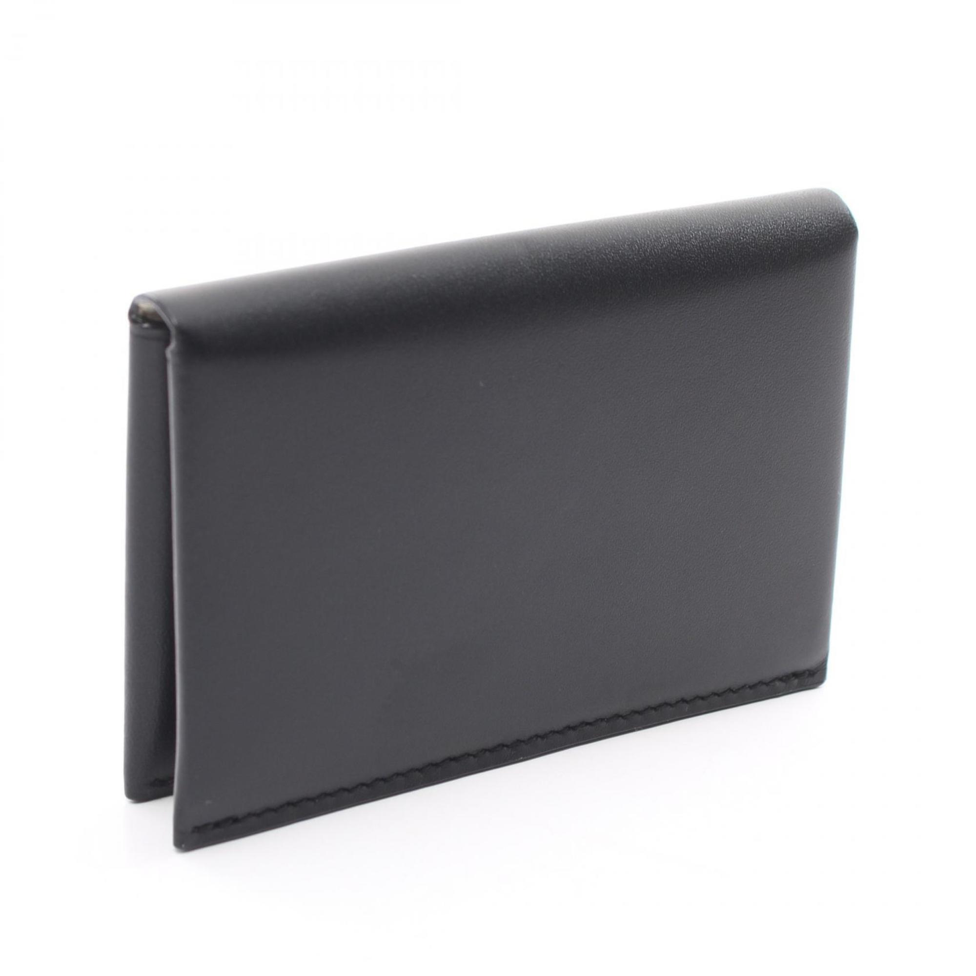 Yves Saint Laurent Business Card Holder Leather Men's Women's Black