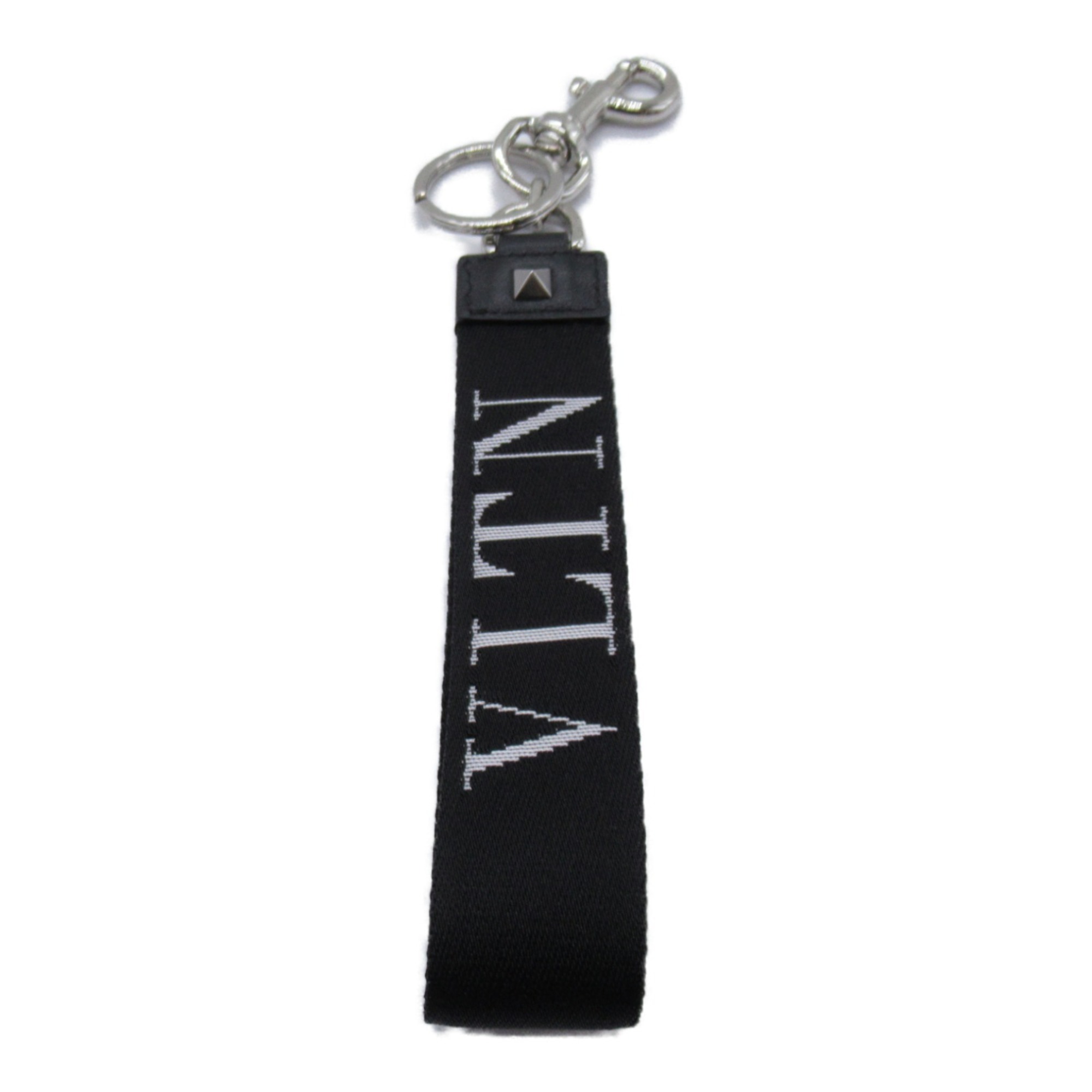 Valentino Charm Leather Fabric Men's Women's Black White WY2P0P99RUH0NO