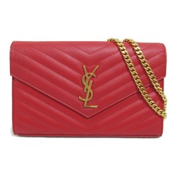 Yves Saint Laurent YVES SAINT LAURENT Chain shoulder bag Shoulder Bag Calfskin (cowhide) Women's Red