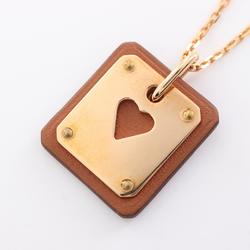 Hermes HERMES Asdukur PM Gold Necklace GP (Gold Plated) Veau Swift Ladies Brown