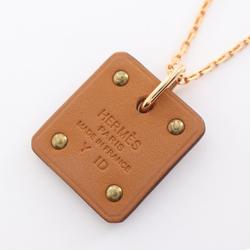 Hermes HERMES Asdukur PM Gold Necklace GP (Gold Plated) Veau Swift Ladies Brown