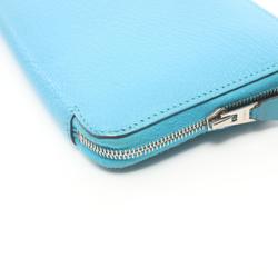 Hermes HERMES Azap Long Round Wallet Epsom Leather Women's Blue