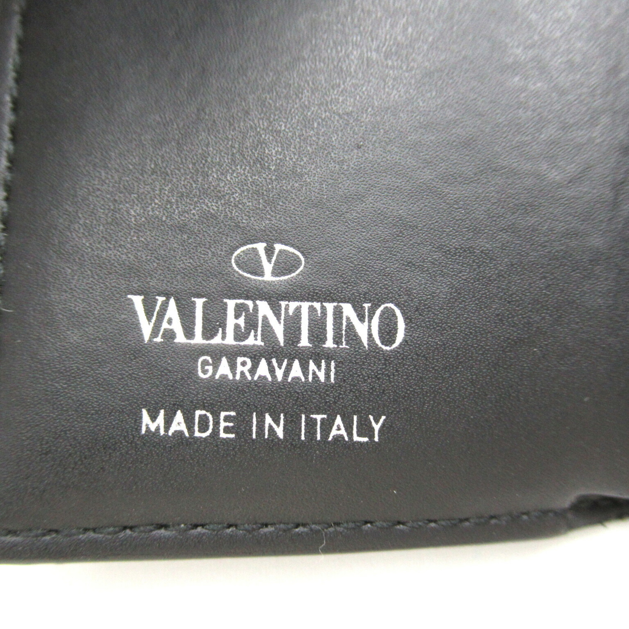 Valentino Tri-fold Wallet Leather Men's Women's Black WY2P0P93LVN 0NO