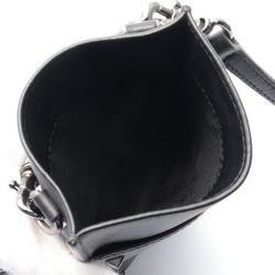 Valentino Shoulder Bag Leather Men's Women's Black 70058