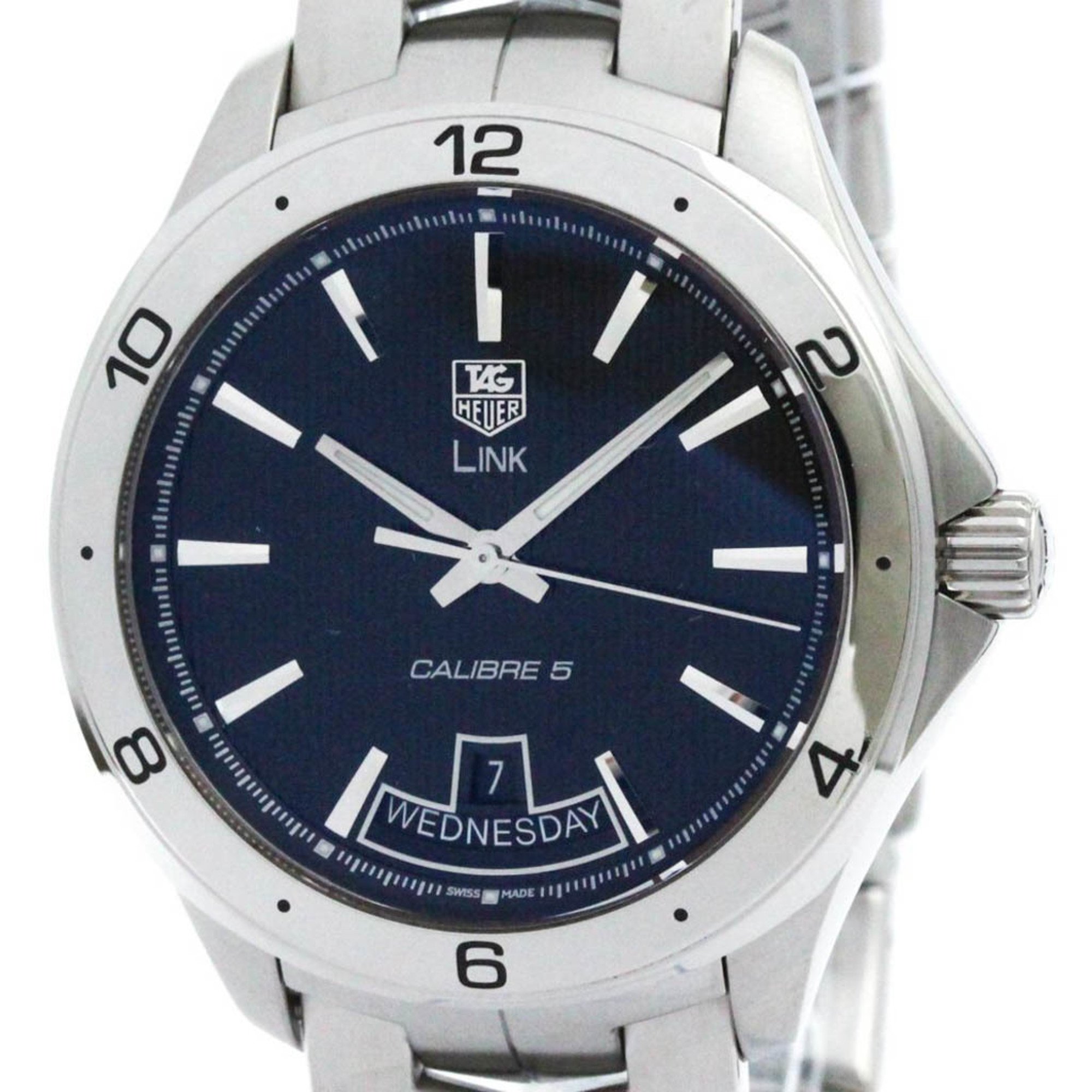 Polished TAG HEUER Link Calibre 5 Day Steel Automatic Watch WAT2010 BF575137