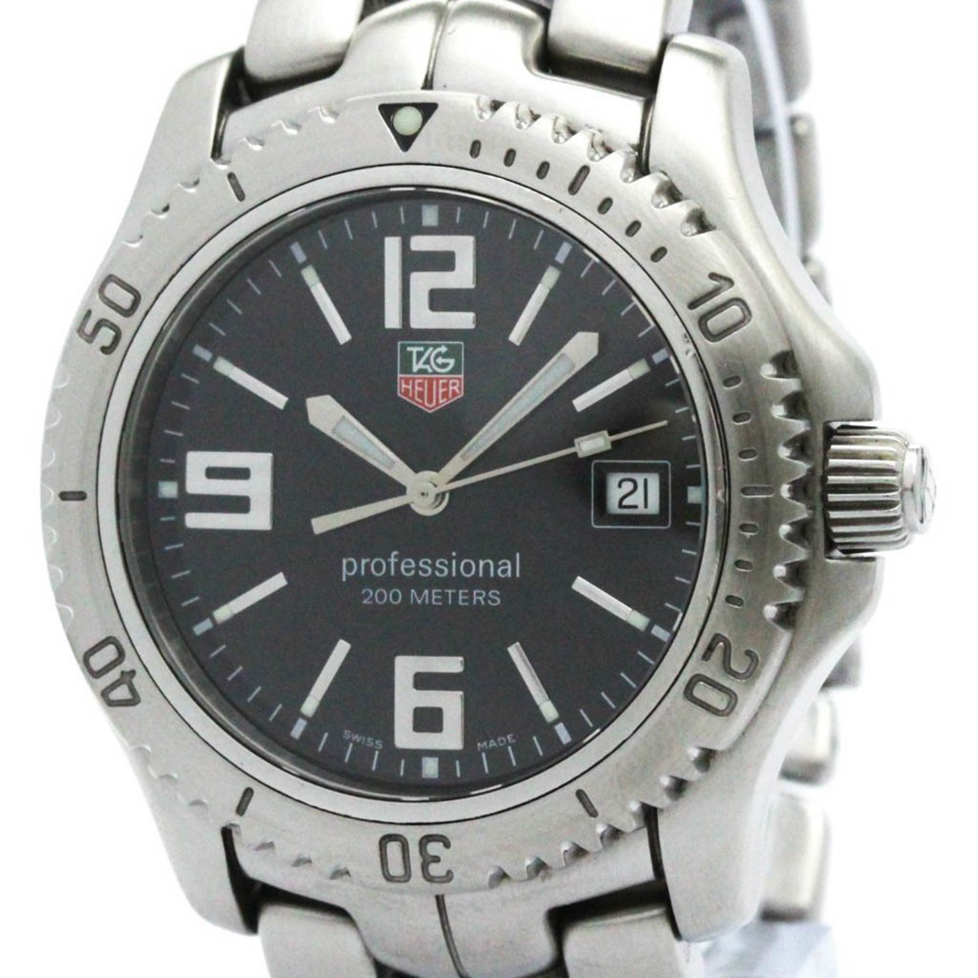 Polished TAG HEUER Link Professional Steel Quartz Mens Watch WT1110 BF575149