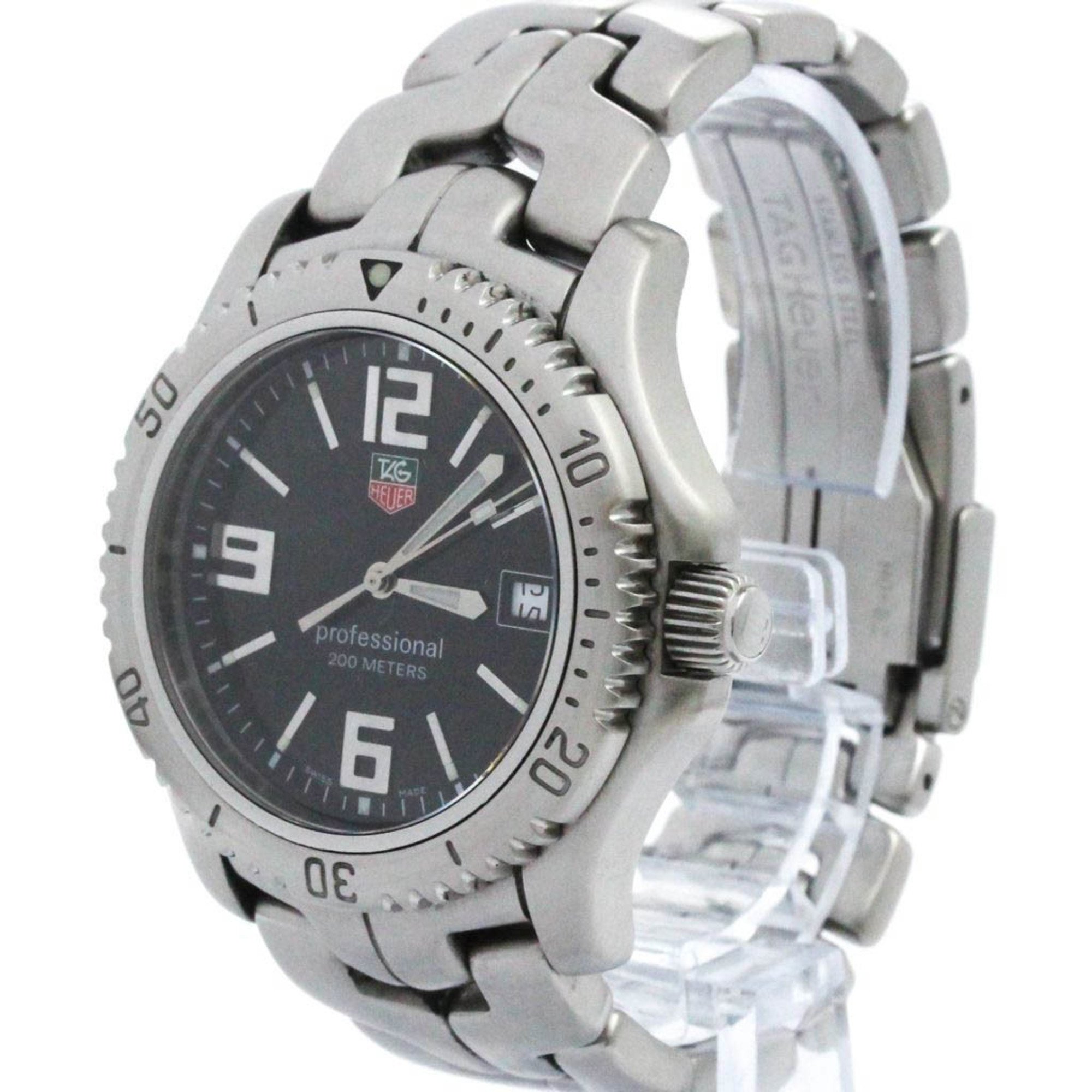 Polished TAG HEUER Link Professional Steel Quartz Mens Watch WT1110 BF575149