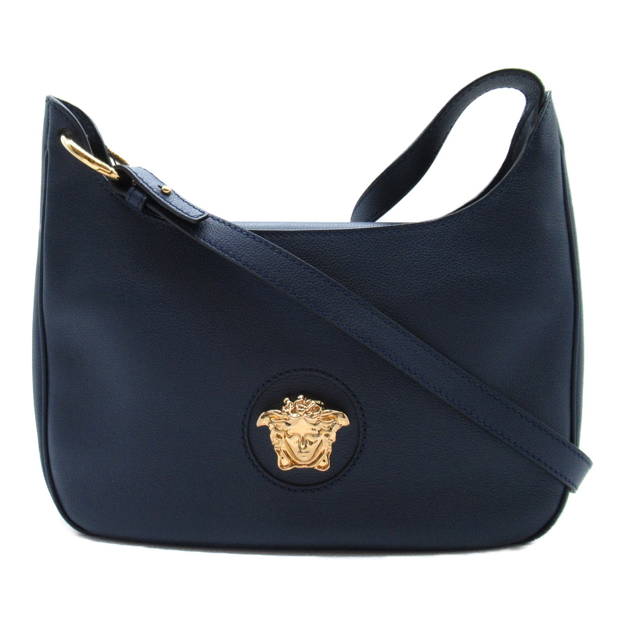 Versace VERSACE 2way shoulder bag leather ladies navy