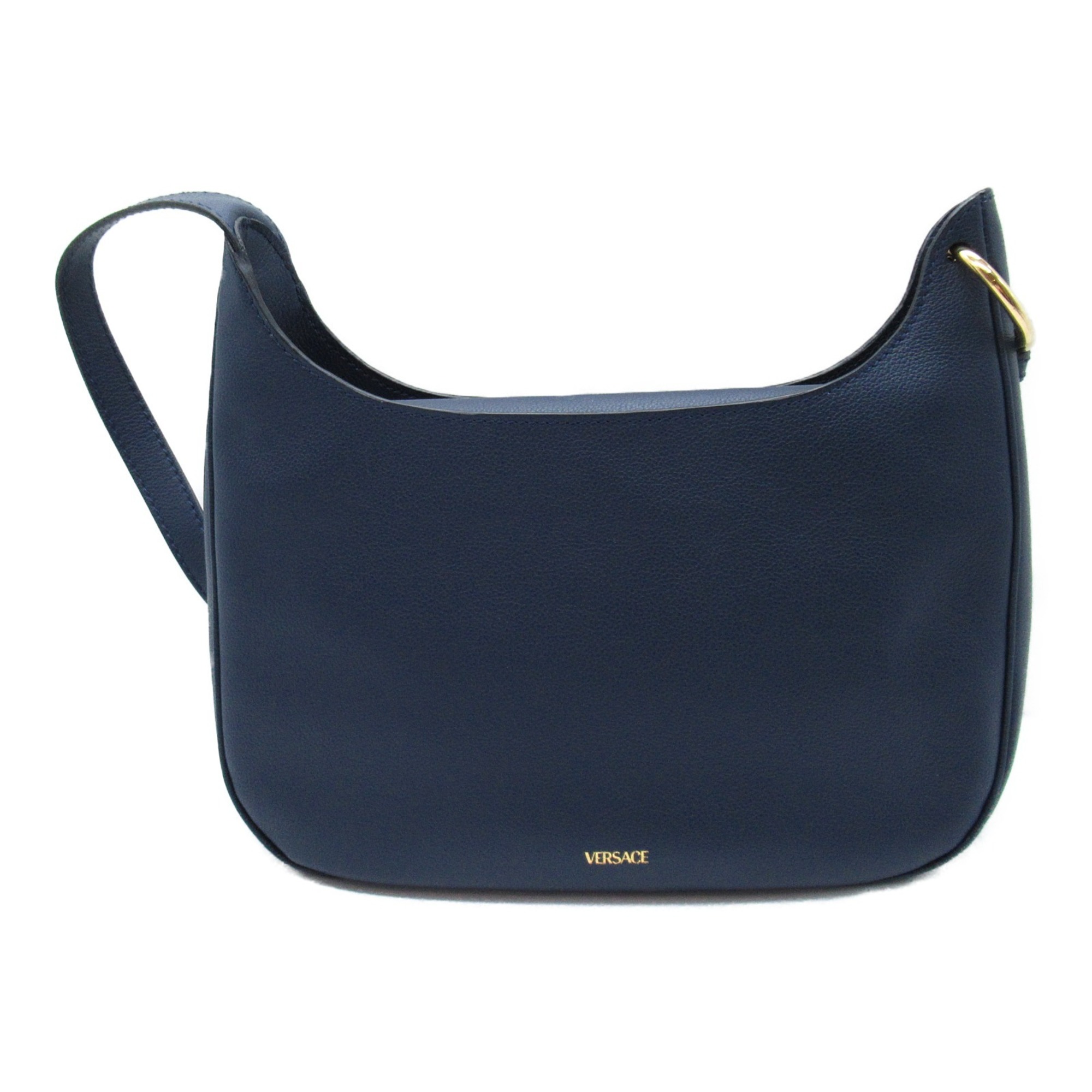 Versace VERSACE 2way shoulder bag leather ladies navy