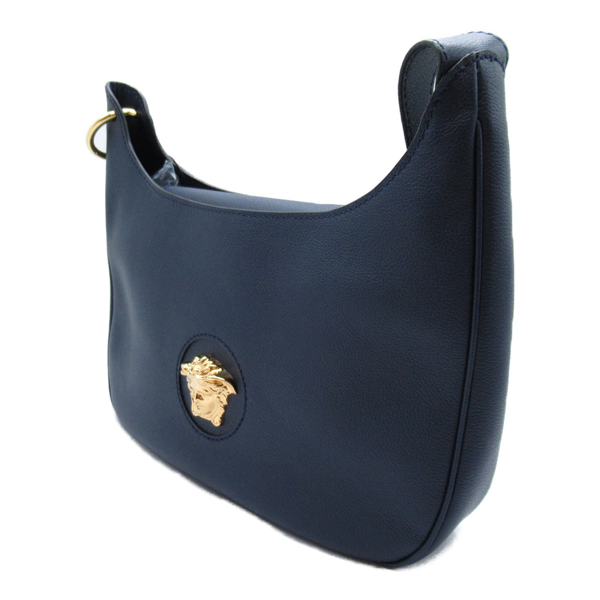 Versace VERSACE 2way shoulder bag leather ladies navy