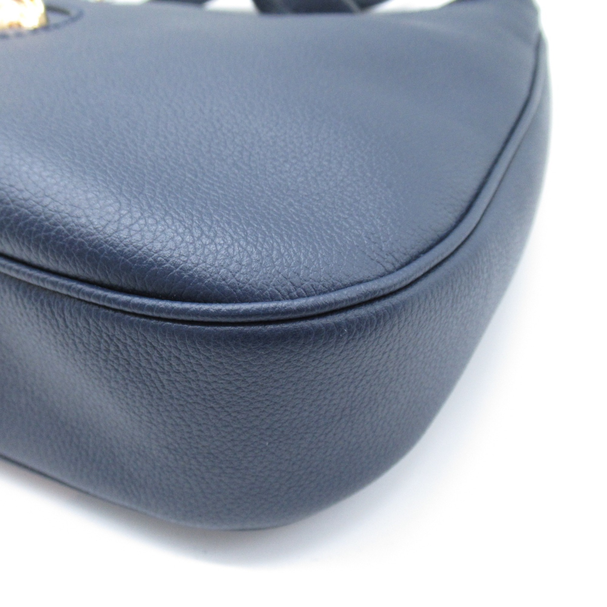 Versace VERSACE 2way shoulder bag leather ladies navy