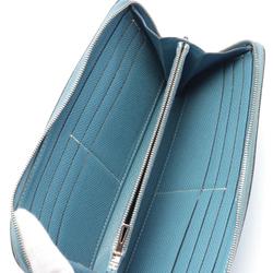 Hermes HERMES Azap Long Classic Round Wallet Epsom Leather Women's Blue