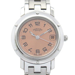 Hermes Clipper Watch Stainless Steel Ladies Pink CL4.210