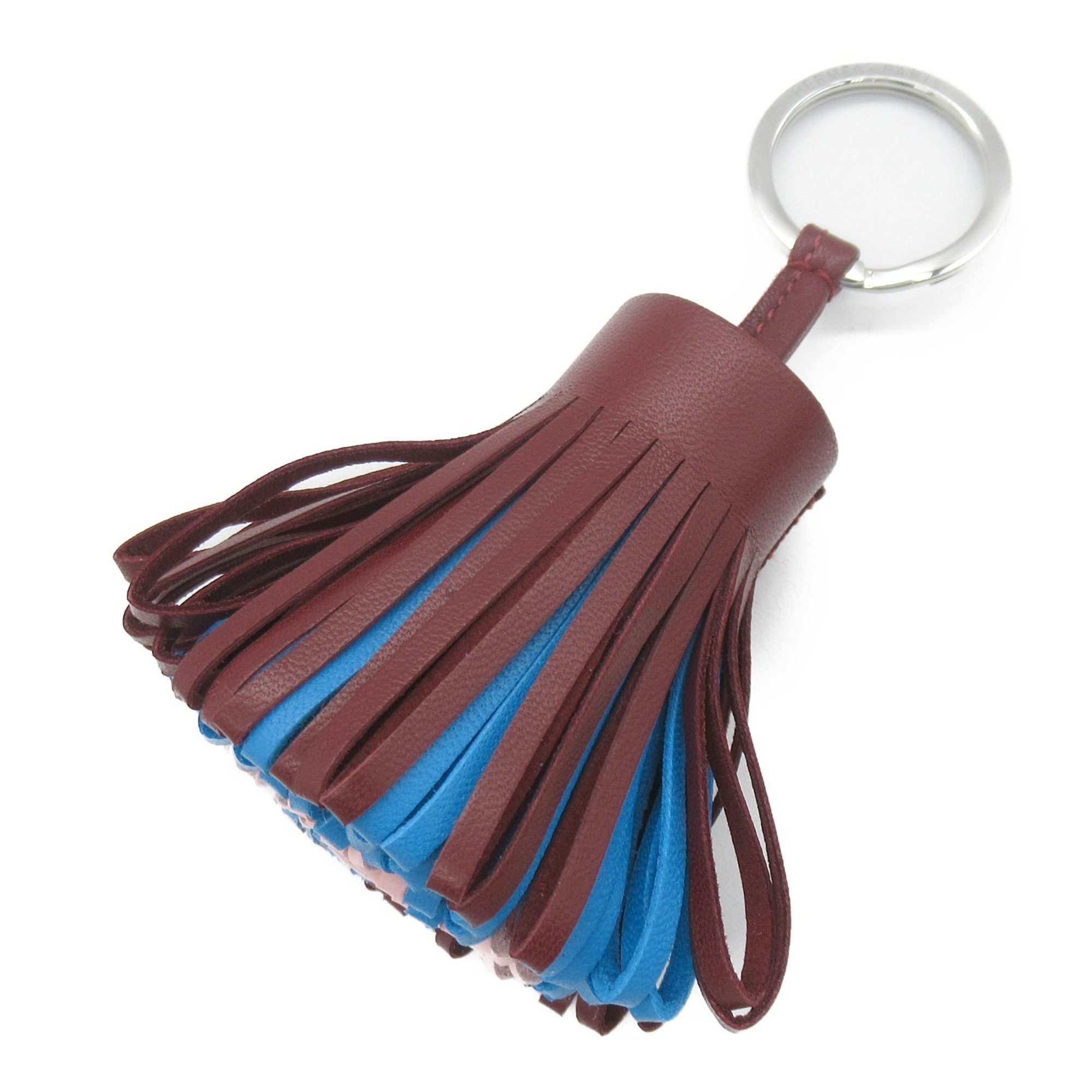 Hermes HERMES Carmen Keychain Leather Anjou Miro Men's Women's Brown Blue Pink