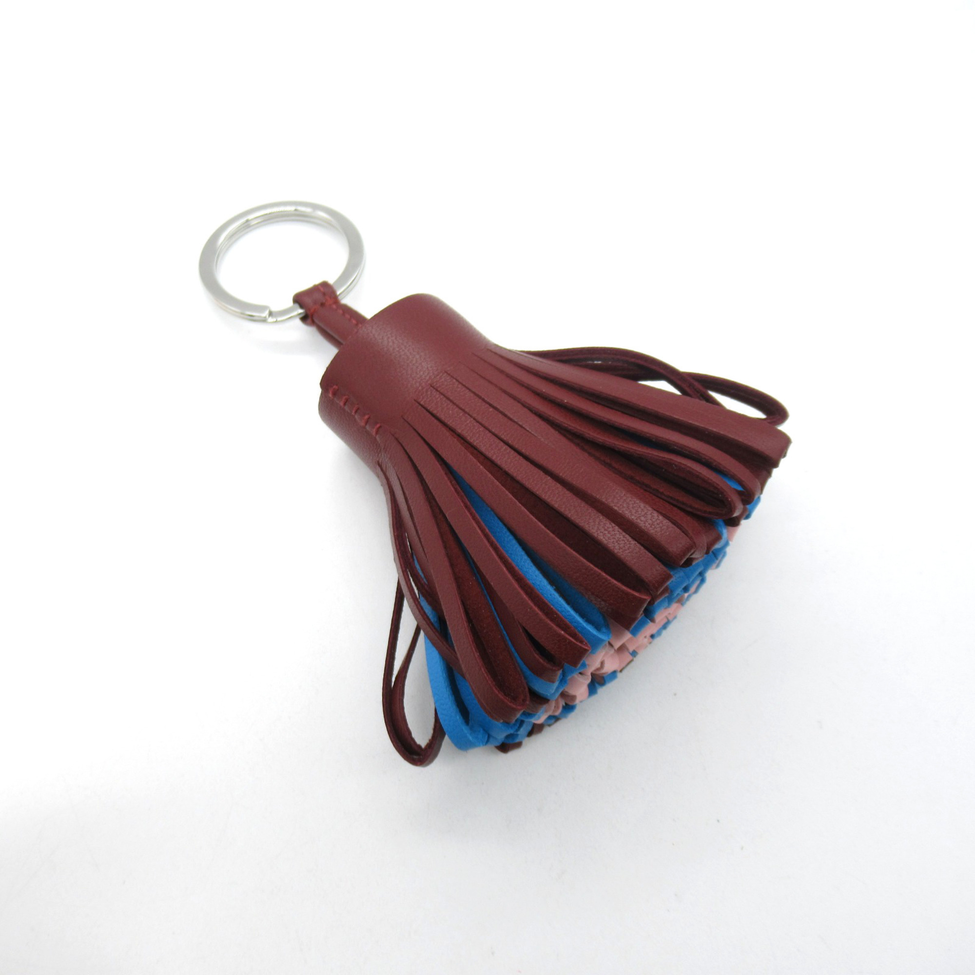 Hermes HERMES Carmen Keychain Leather Anjou Miro Men's Women's Brown Blue Pink