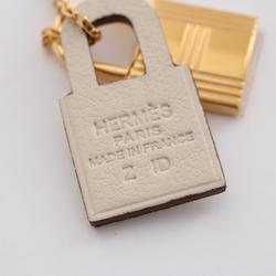 Hermes HERMES O'Kelly Necklace GP (Gold Plated) Veau Swift Ladies Gold White