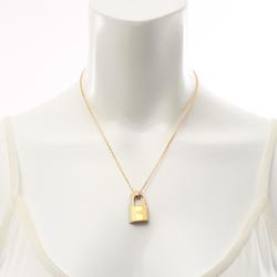 Hermes HERMES O'Kelly Necklace GP (Gold Plated) Veau Swift Ladies Gold White