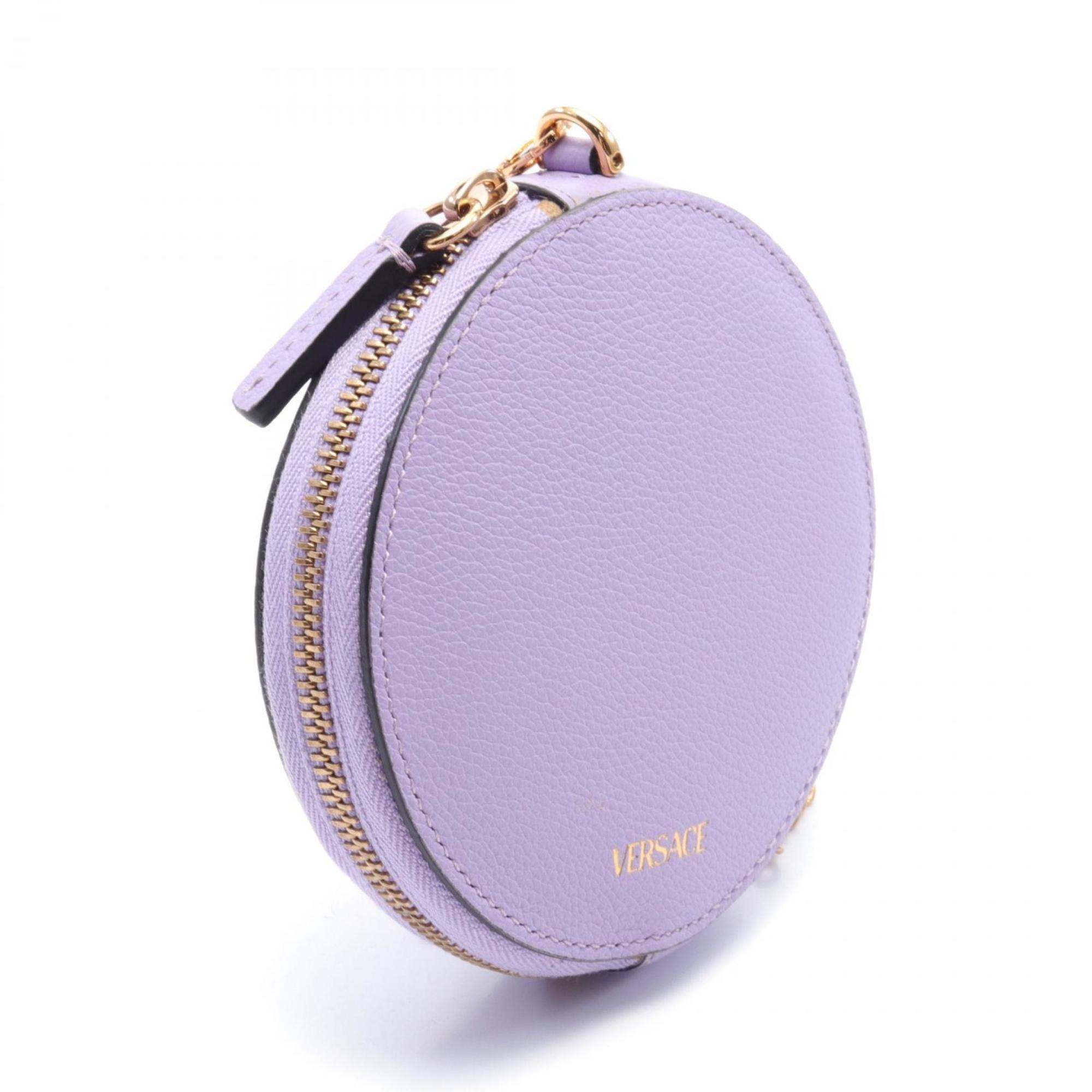 Versace Medusa Pouch Bag Leather Women's Purple