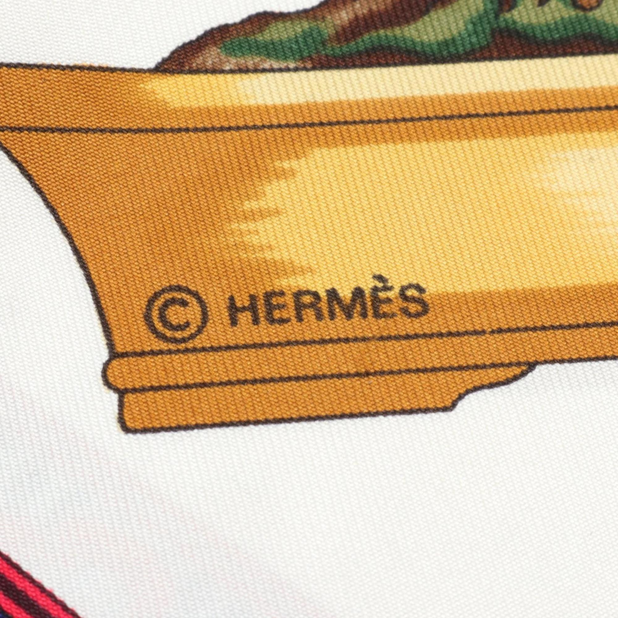 Hermes HERMES Carre 90 BONSAI Scarf Silk Women's Navy White Multicolor