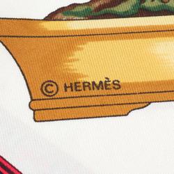 Hermes HERMES Carre 90 BONSAI Scarf Silk Women's Navy White Multicolor