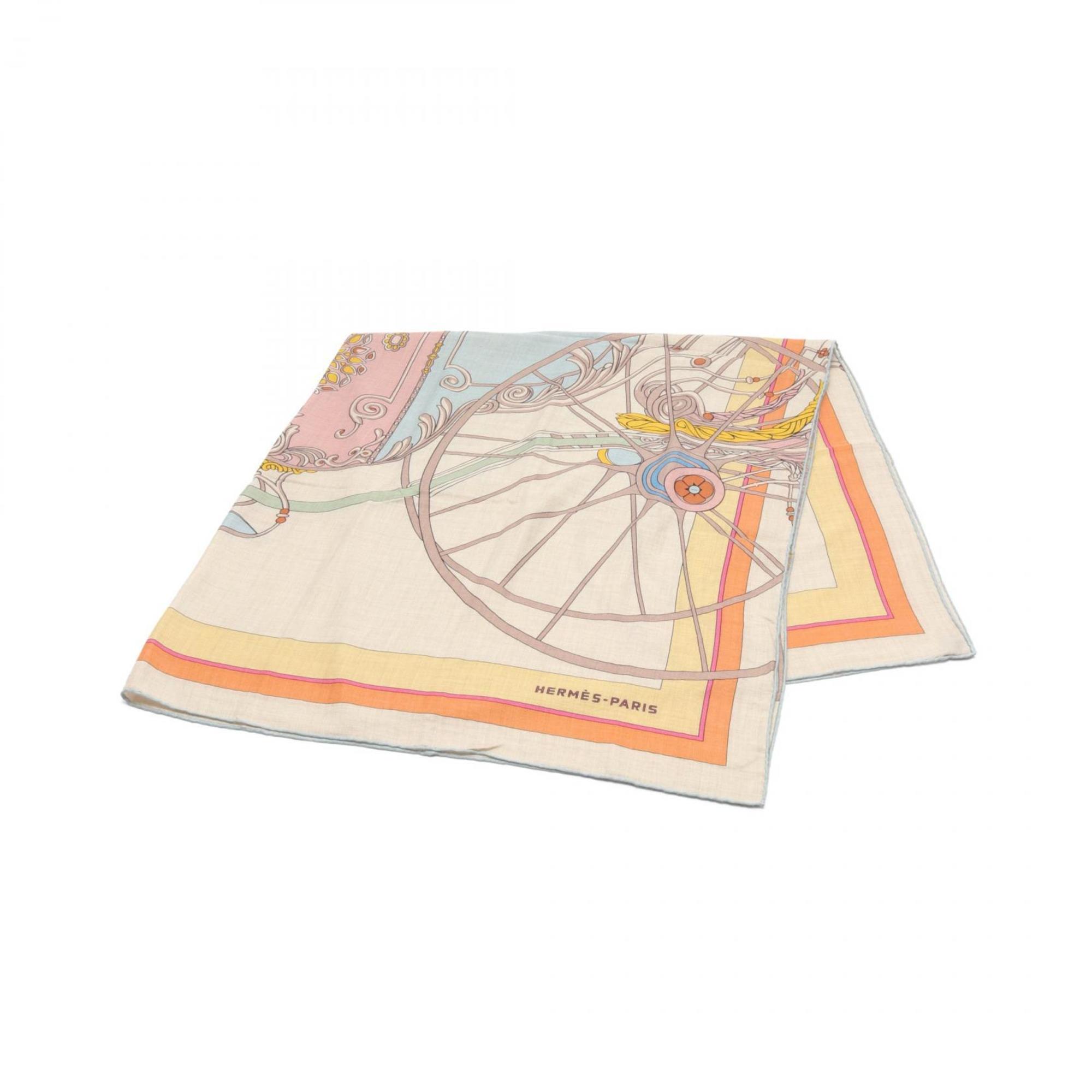 Hermes HERMES Carre Gean 140 COUPE DE GALA Scarf Silk Cashmere Women's Beige Multicolor