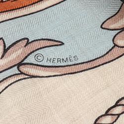 Hermes HERMES Carre Gean 140 COUPE DE GALA Scarf Silk Cashmere Women's Beige Multicolor