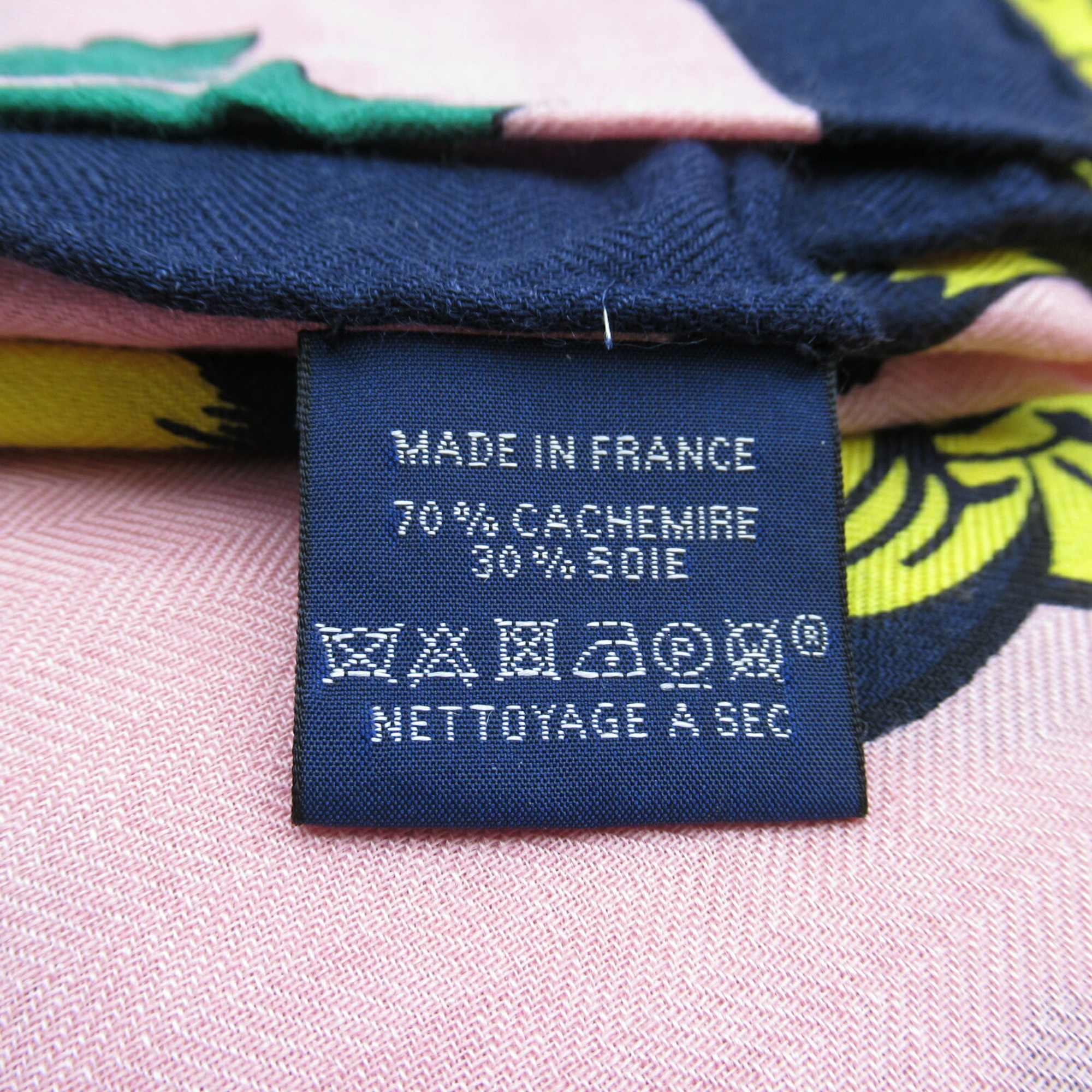 HERMES Carre Gean Shawl Cashmere Silk Men's Women's Pink