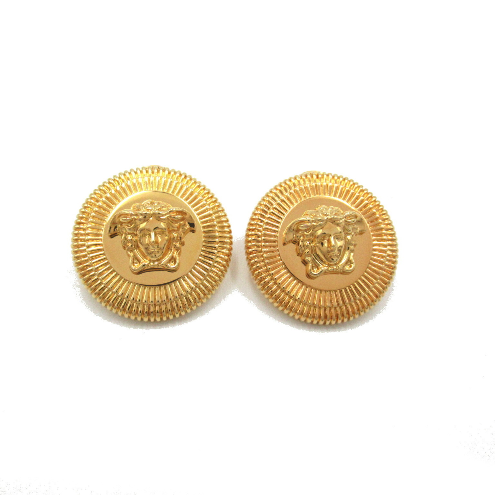 Versace Medusa Earrings GP (Gold Plated) Women's Gold