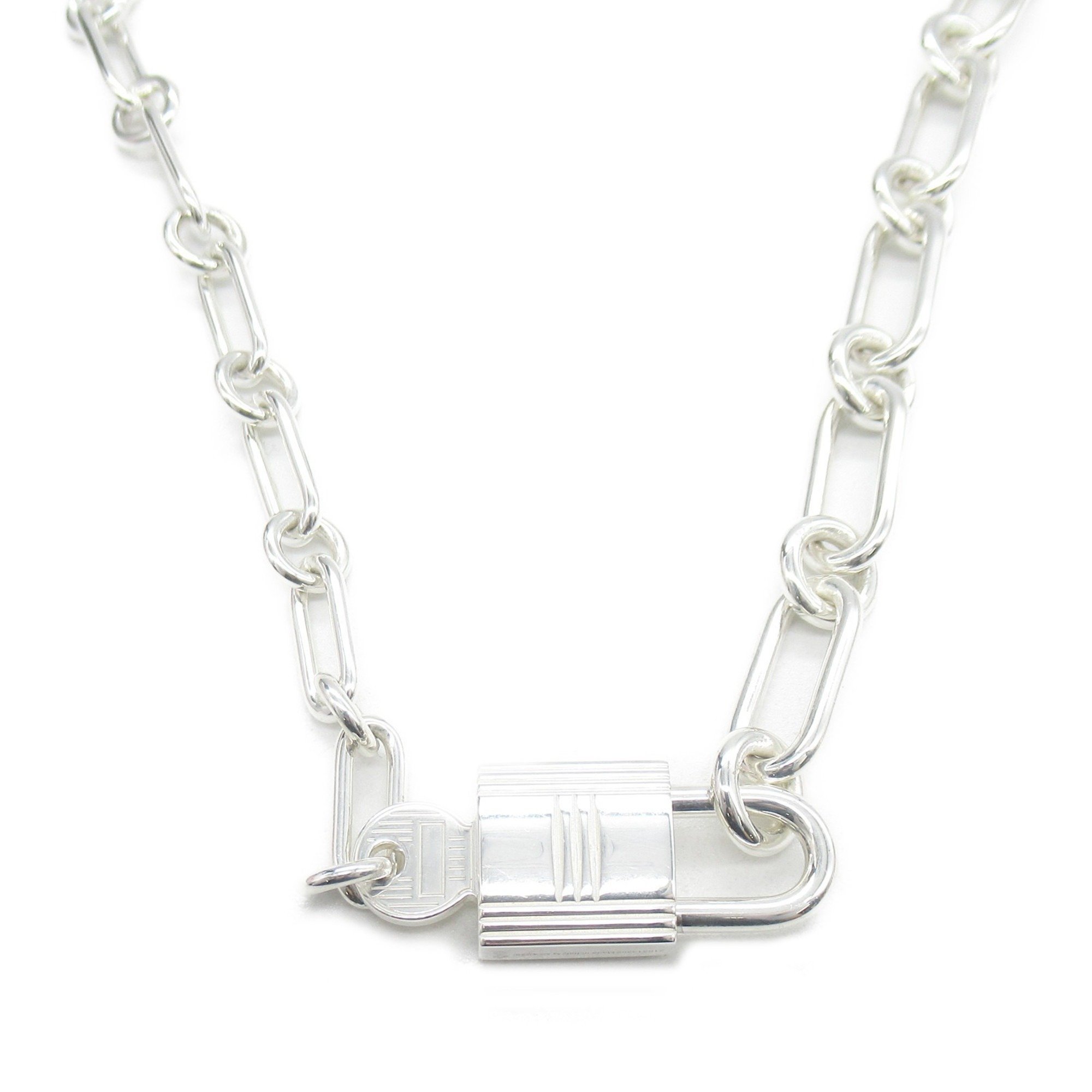 Hermes Alpha Kelly Padlock Necklace, Silver 925, Women's,