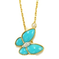 Van Cleef & Arpels De Papillon Turquoise Diamond Necklace K18 (yellow gold) K18WG (white Ladies Clear Blue VCARP7UP00